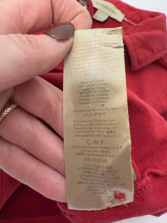 Polo Burberry longues manches bébé garçon rouge taille 9 mois - photo numéro 4