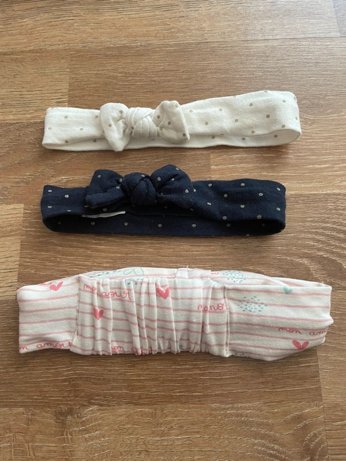 Lot 3 bandeaux  bébé fille - photo numéro 2