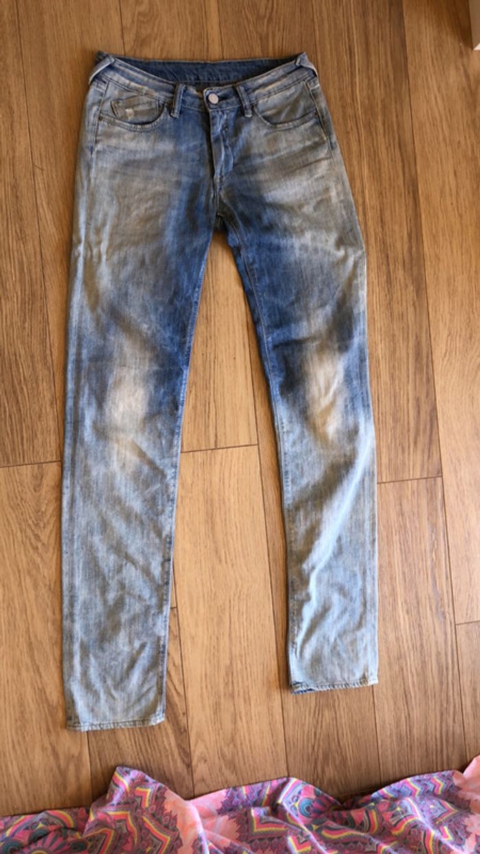 Jeans effet délavé le temps des cerises taille 27 / jeans bleu clair - photo numéro 4