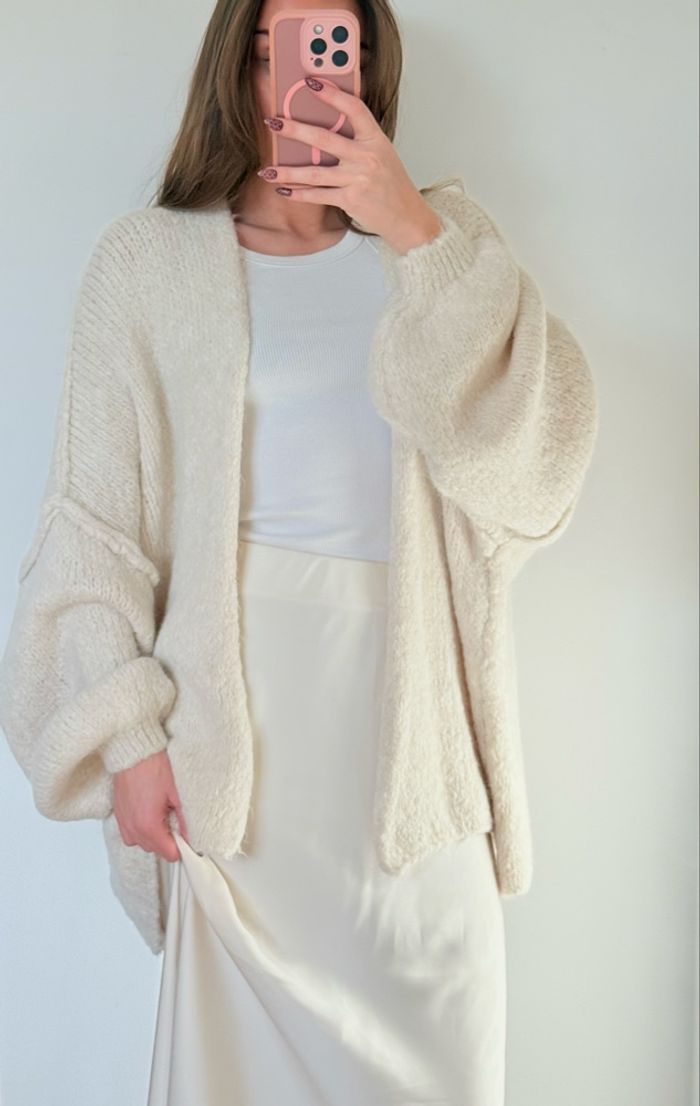 Gilet - Ecru - Maille - Décontracté - Cocooning - Automne - photo numéro 3