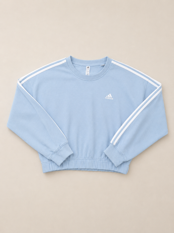 Sweat Adidas cropped bleu ciel 3 bandes taille M