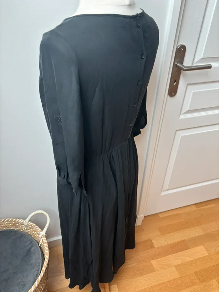 🖤 Robe midi noire en soie – Tara Jarmon – T40 - photo numéro 12