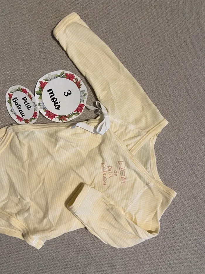 Body cache coeur 3 mois petit bateau manches longues - photo numéro 2