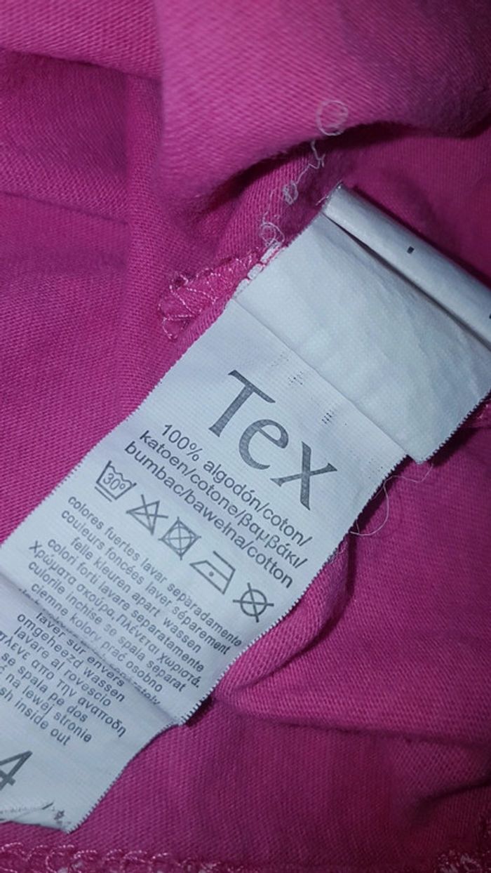 T shirt rose à motifs 3/4 ans - photo numéro 3