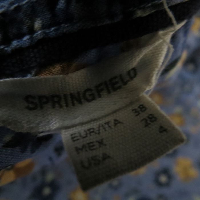 🌼 Chemise à fleurs Springfield – Bleu vintage & motifs floraux 🌼 - photo numéro 9