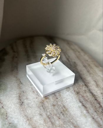 Bague en acier inoxydable doré ajustable roulante 