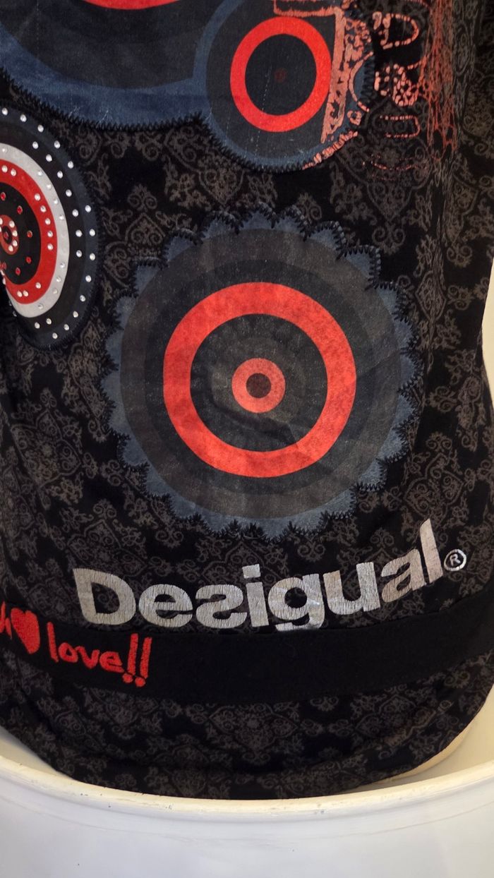 Haut DESIGUAL Femme XL – Imprimé graphique & détails sequins – Style bohème chic - photo numéro 3