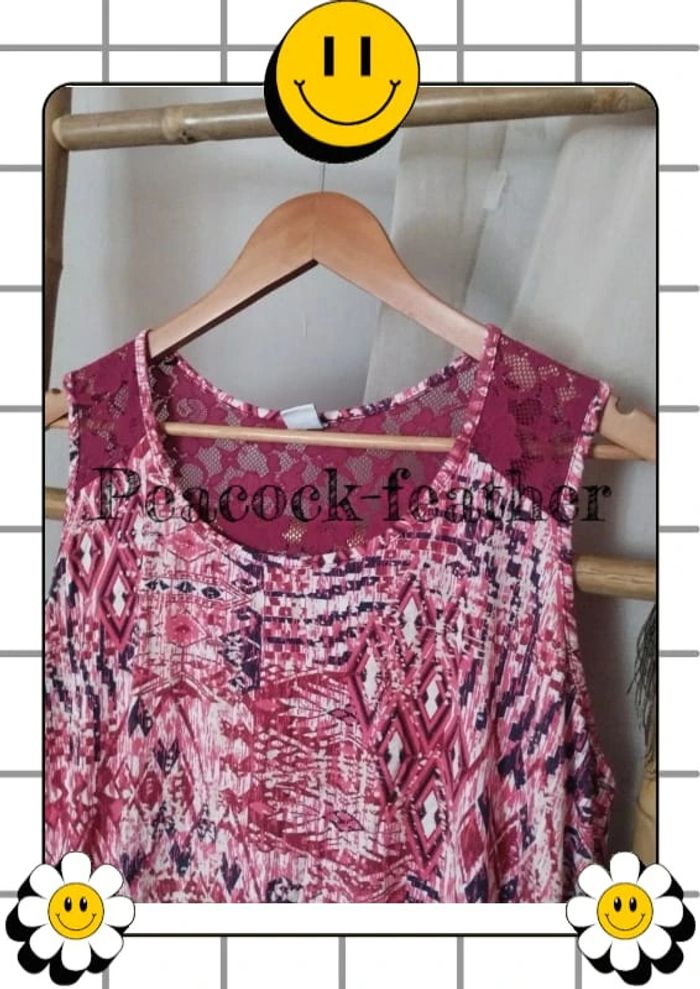 Débardeur tunique rose neuve 42 ms mode - photo numéro 2