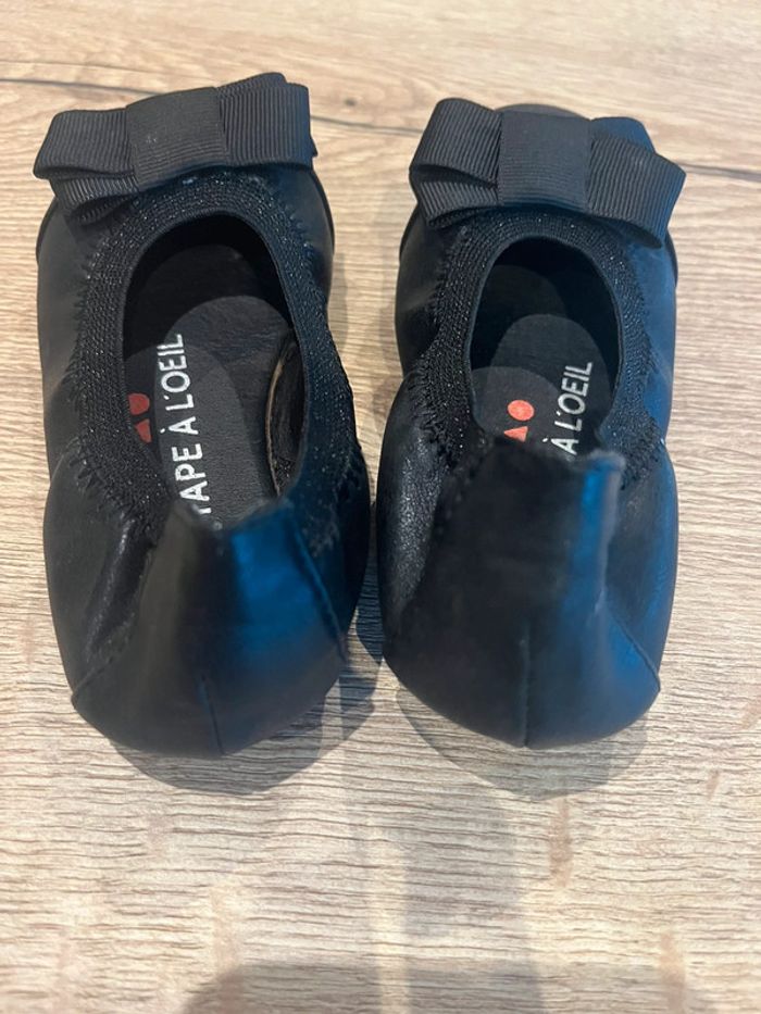 Ballerine noire tape à l’œil à noeud - photo numéro 2