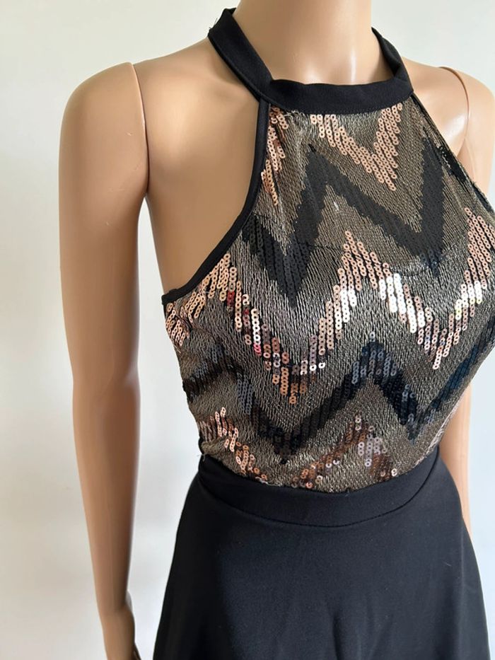Robe noire avec sequins Miss One taille L jamais portée - photo numéro 5