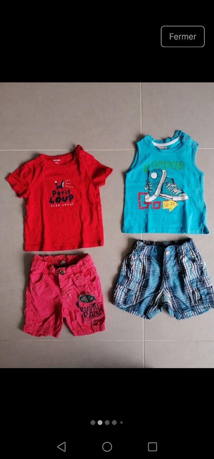 Lot 15 vêtements été garçon 9 mois - photo numéro 2