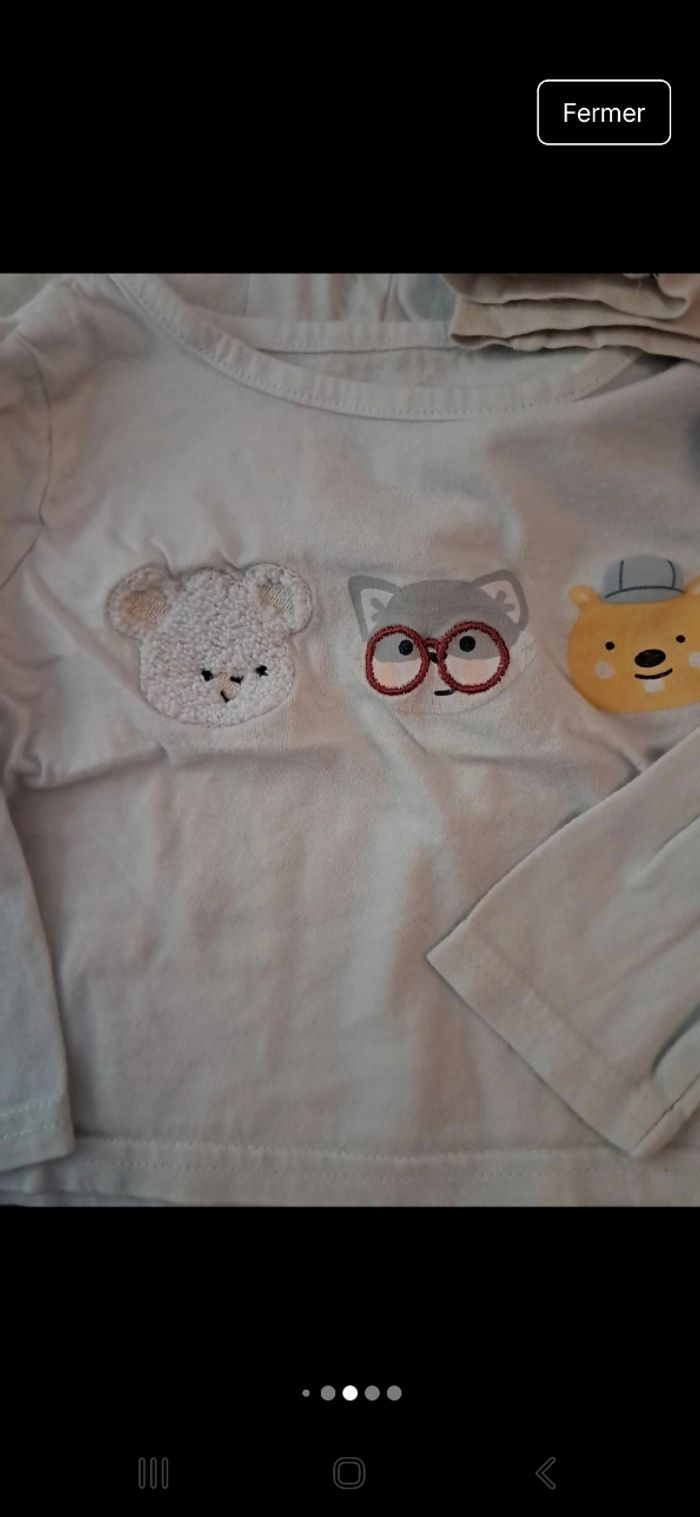Lot de 4 tee-shirt manches longues 18mois - photo numéro 4