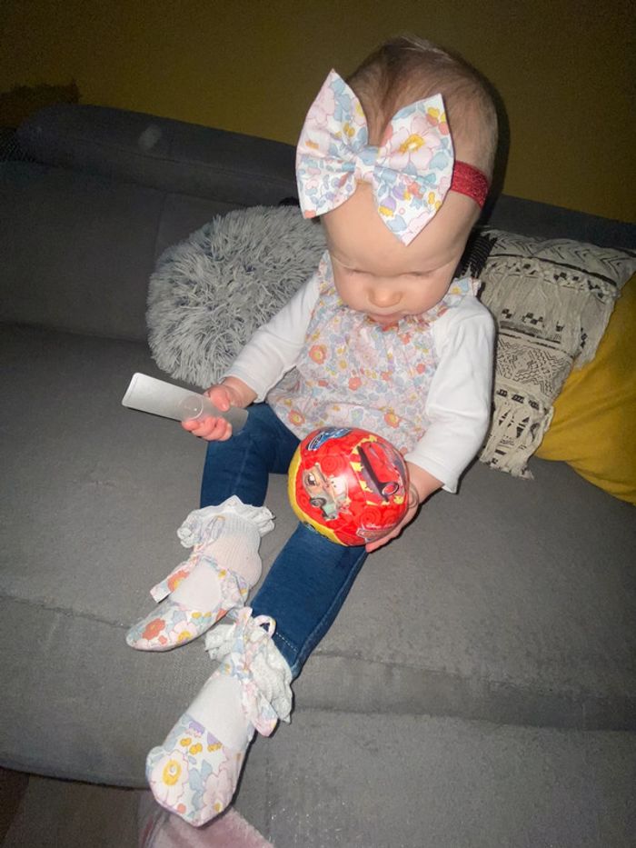 Ensemble en Liberty creatrice blouse bandeau chaussons terracotta - photo numéro 8