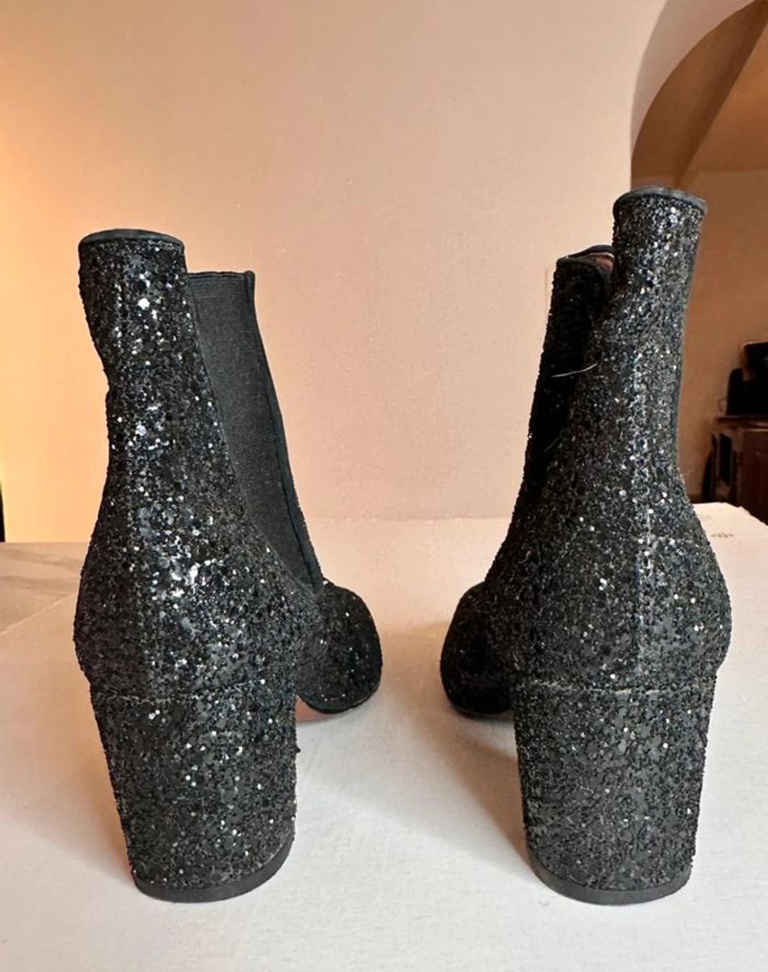 Bottines noires à paillettes Jonak taille 38 - photo numéro 4