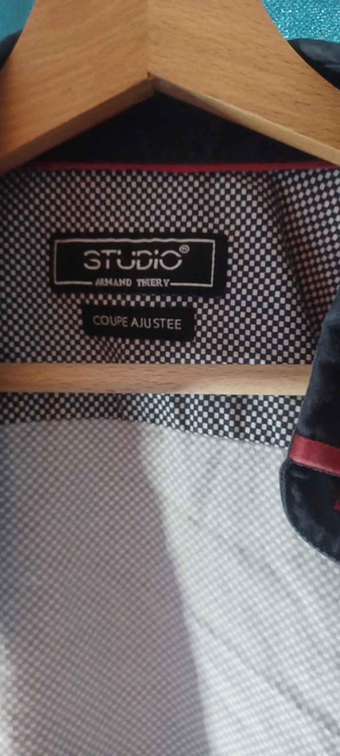 Chemise officielle armand thierry carreaux coupe ajustée - photo numéro 3