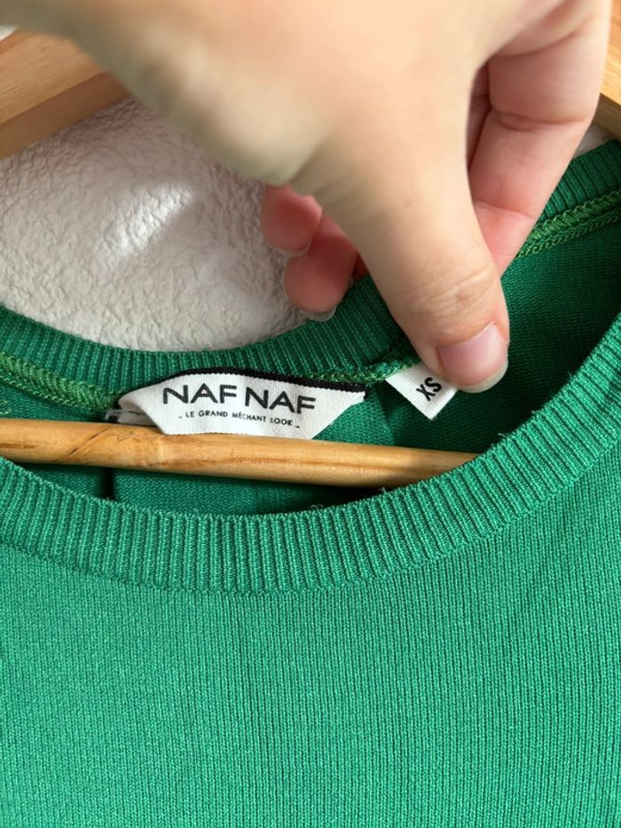 Pull manches courtes vert Naf Naf Taille XS - photo numéro 5