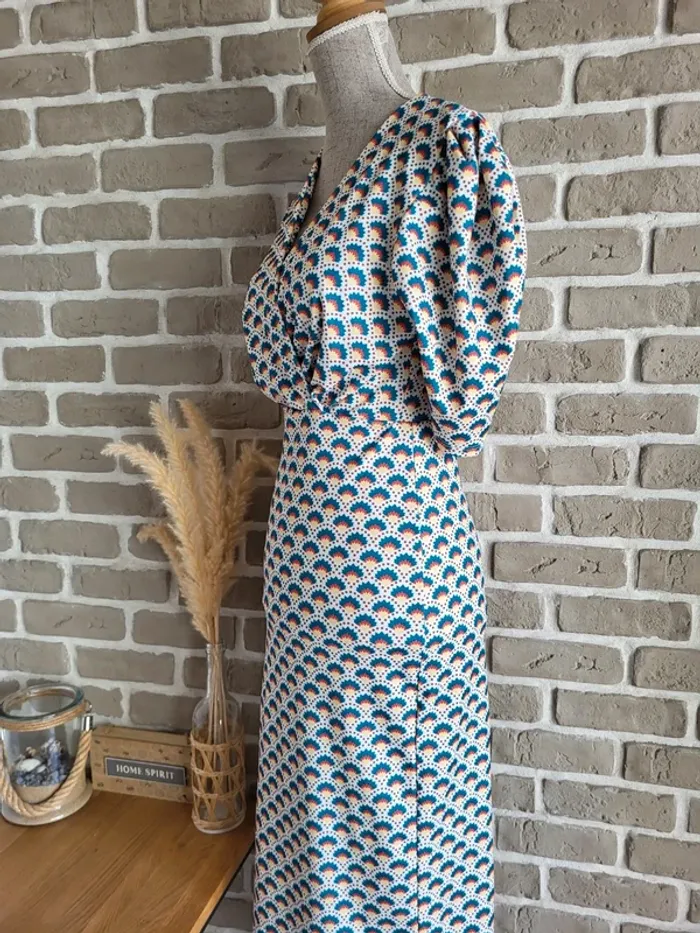 Magnifique robe fourreau imprimé rétro Copperose - Made in Italy - photo numéro 12