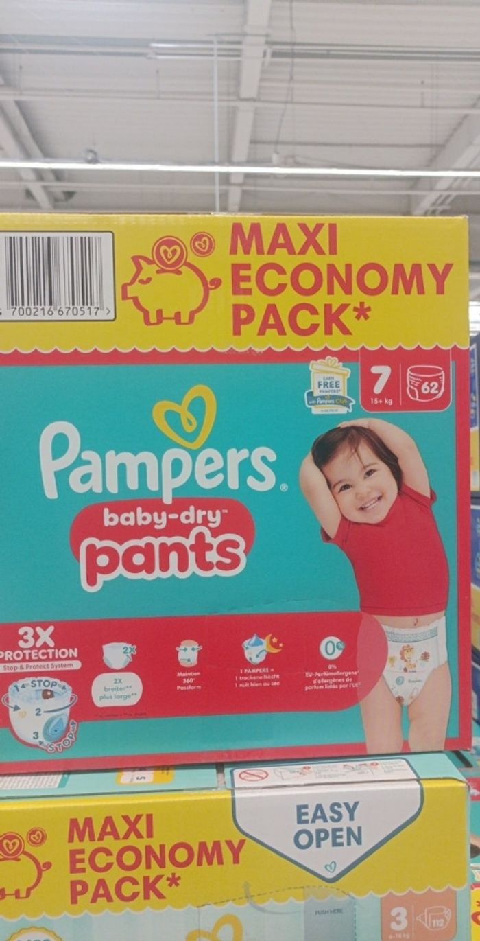 3 cartons Pampers T7 Baby Dry Pants - Maxi Economy Pack