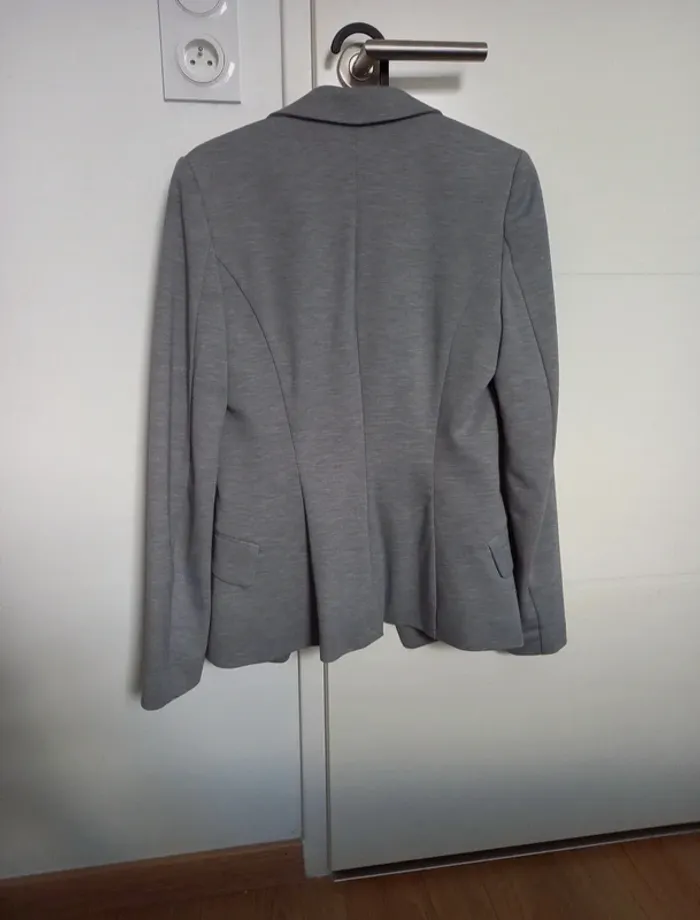Veste cintrée / Blazer gris chiné - photo numéro 4