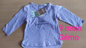 Tee shirt manches longues 9 mois Gémo