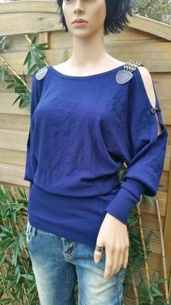 Pull long maille épaules dénudées Enzoria