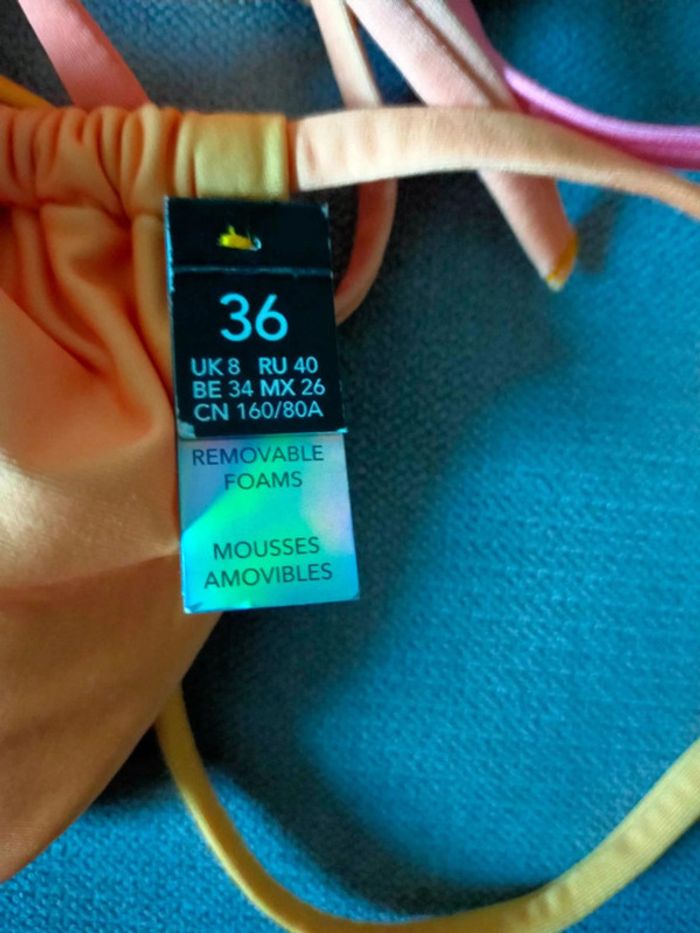 Haut de bikini triangle dégradé orange/rose – ETAM – Taille 36 - photo numéro 3