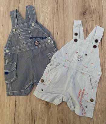 Lot 2 salopettes shorts 6 mois