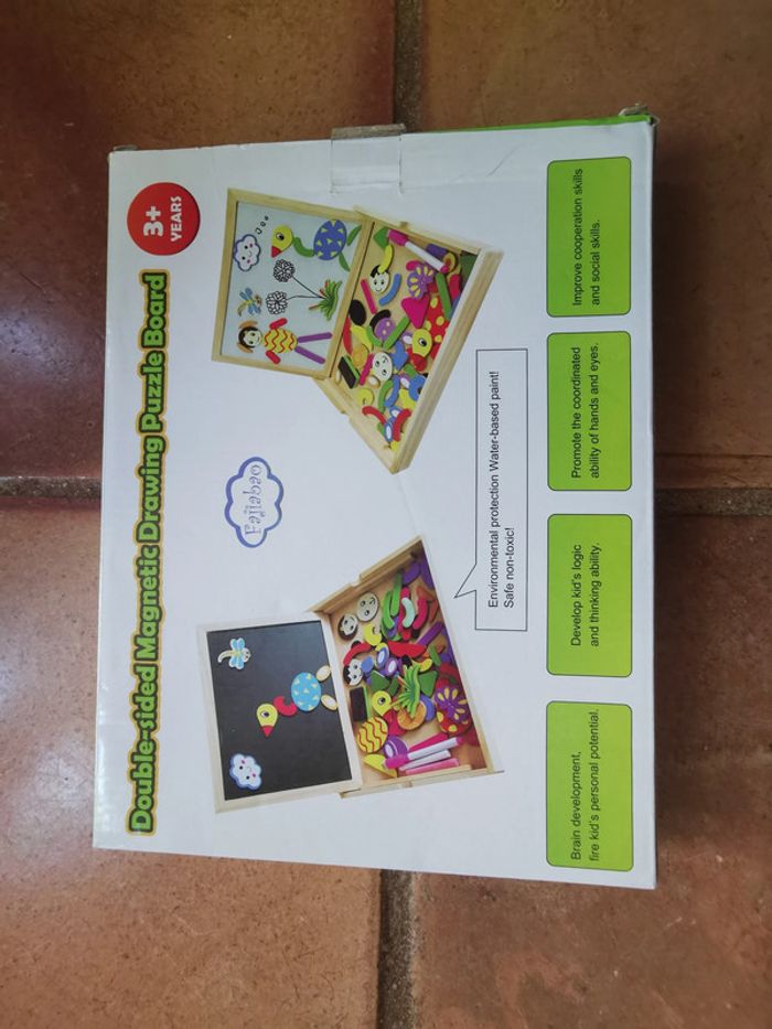 Jouet en bois Double-sided Magnetic Drawing Puzzle Board - photo numéro 3