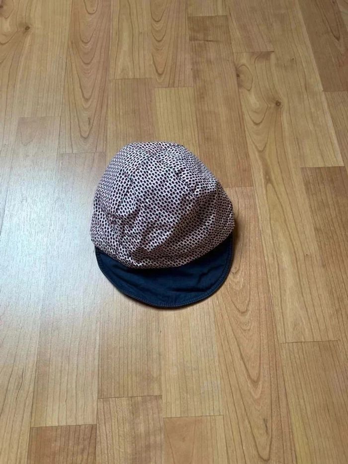 Casquette Catimini réversible - " Chat pirate " - blanc, bleu & rouge - 6 / 12 mois - photo numéro 3