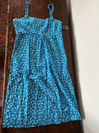 Robe Manoukian bleu courte bretelles 34/36