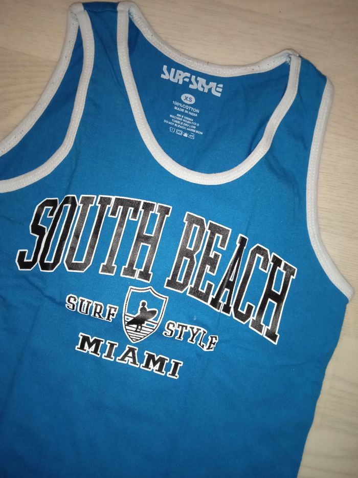 Débardeur bleu motif basketball Surf Style T. XS (6 ans) - photo numéro 2