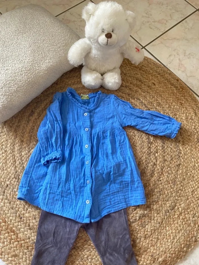 Ensemble robe gaz de coton et legging velours