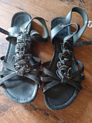 Sandales plate en cuir
