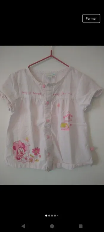 Chemise fille en 100% coton Minnie