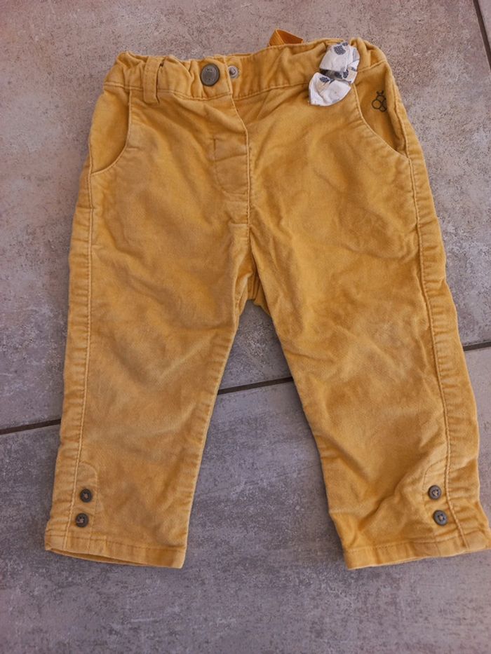 Pantalon jaune tout doux Obaibi 12 mois