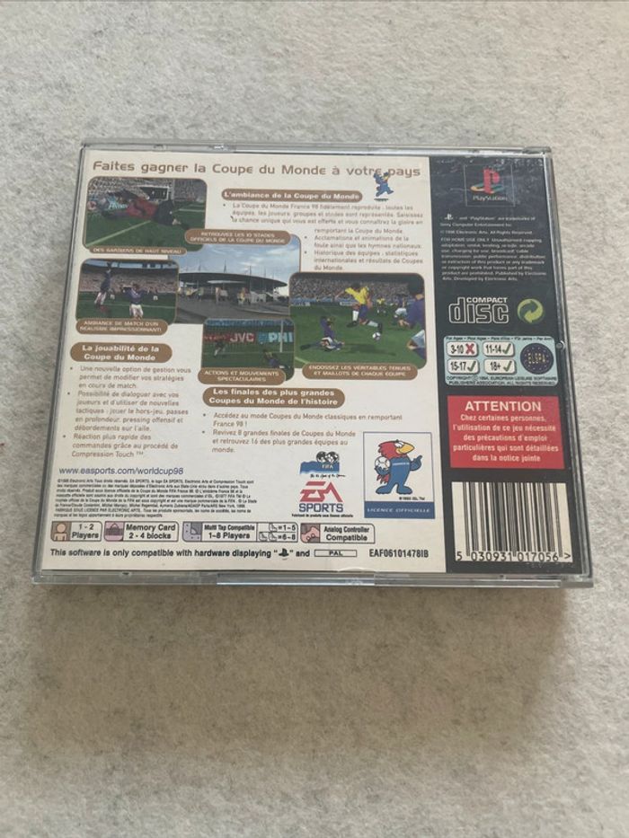 Coupe du Monde 98 Jeu Playstation 1 PS1 FR - photo numéro 3