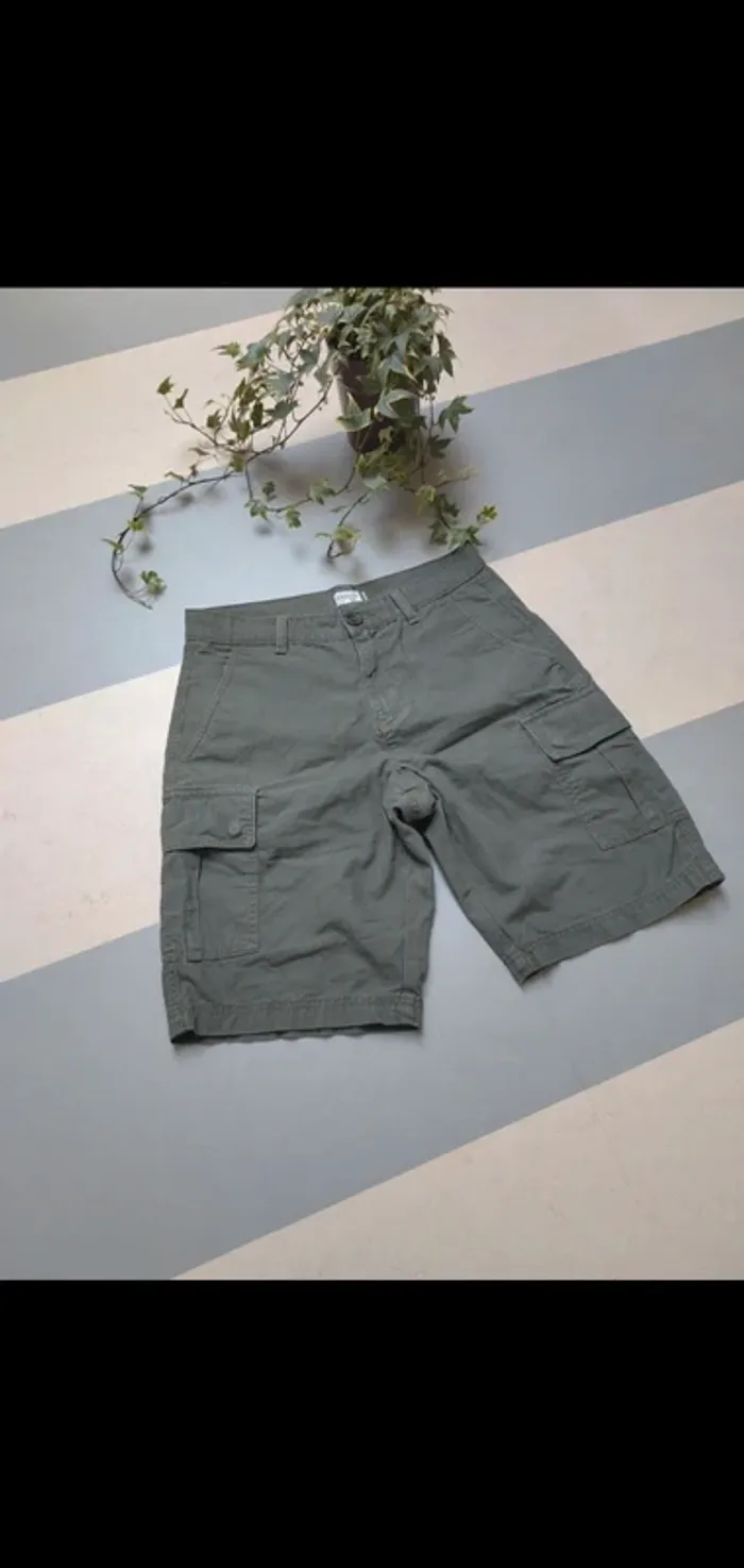 Jort short en jean cargo kiabi vert kaki taille S