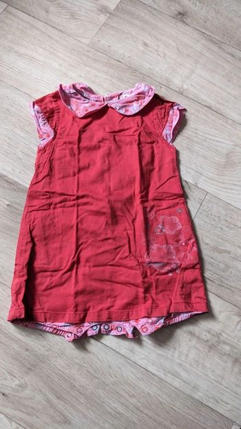 Combi-short effet robe rouge 18 Mois
