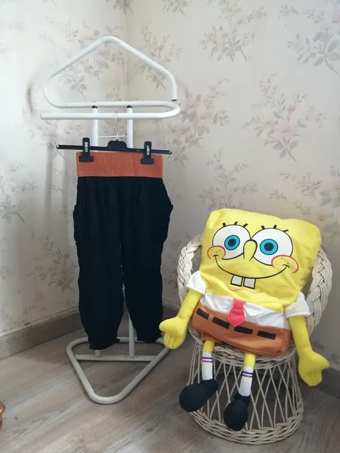 Pantalon noir fluide avec poches resserré aux chevilles ceinture élastique / meggie / (12ans) - photo numéro 2