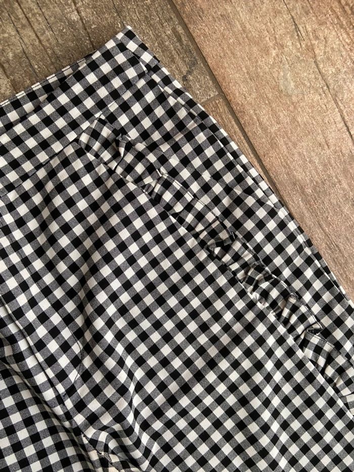 Superbe pantalon à carreaux Zara vichy à volants sur les côtés - photo numéro 3