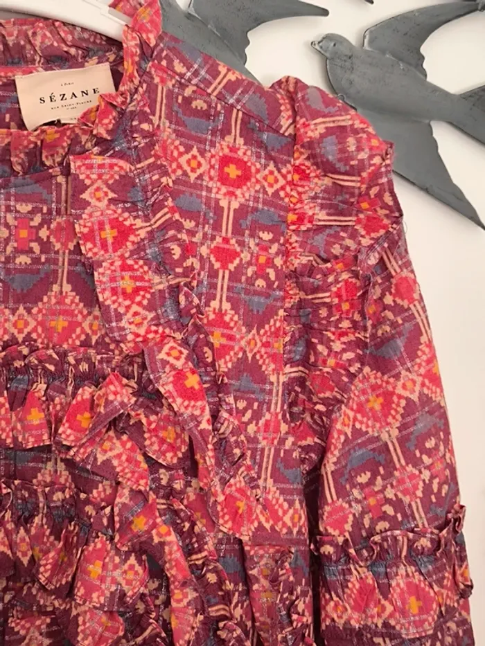 Blouse Sezane a volants imprimé 34 - photo numéro 5