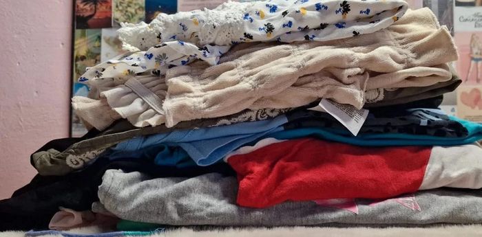 lot 16 pièces, multicolore fleuri, 34-36,  fleuri, bretelles, manches variées, casual, top mixte - photo numéro 4
