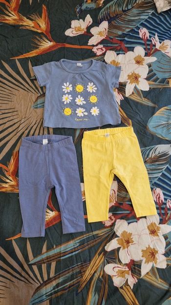 Lot 2 leggings + t-shirt MC 3 mois