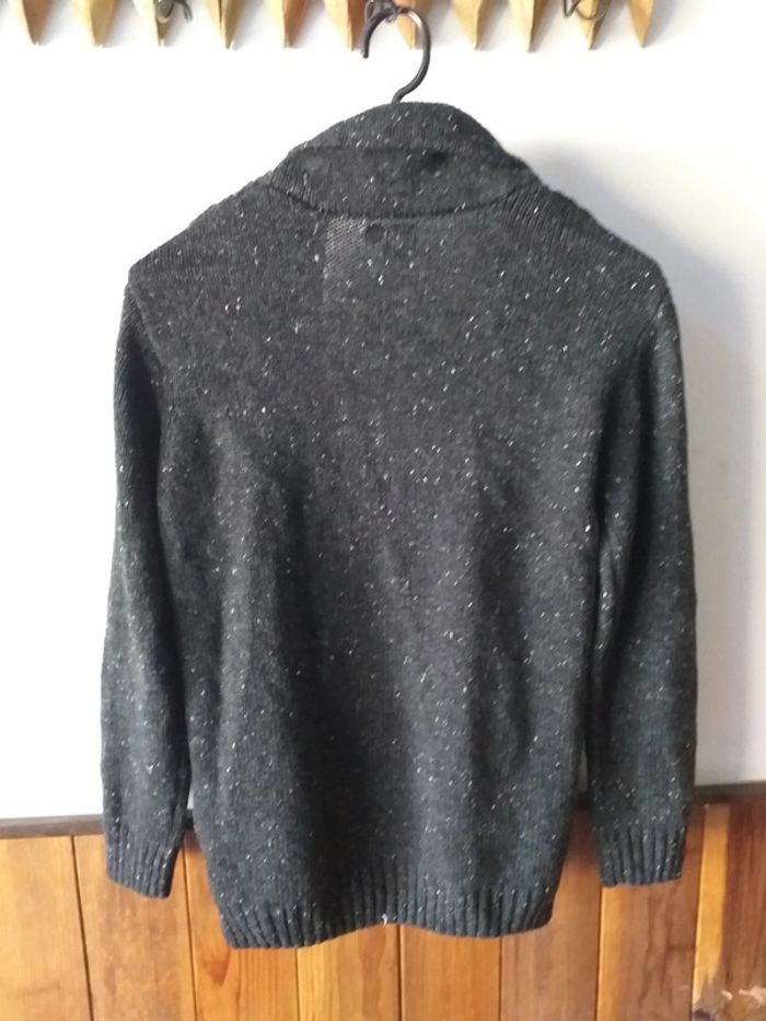 Gilet torsadé gris moucheté - photo numéro 2