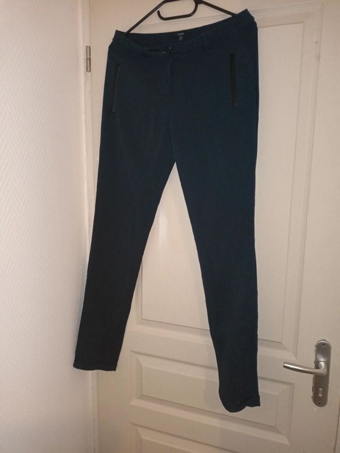 Pantalon bleu marine toile