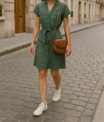 Robe kaki comptoir des cotonniers taille 40