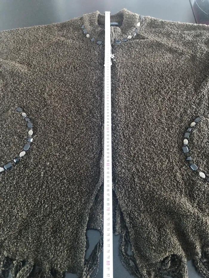 Gilet en maille marron taille unique - photo numéro 6