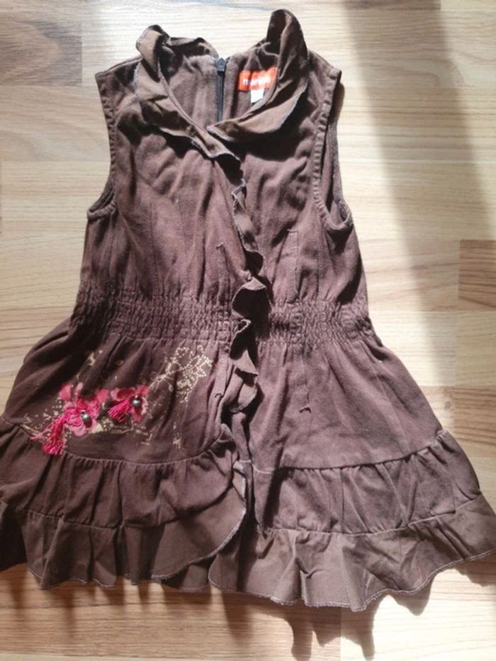 robe marese 2 ans marron fleurs - photo numéro 2