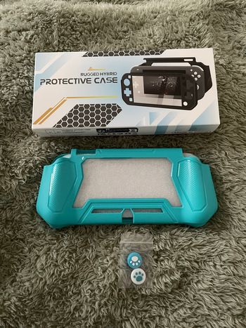 Coque pour Switch Lite bleu turquoise avec protège joysticks