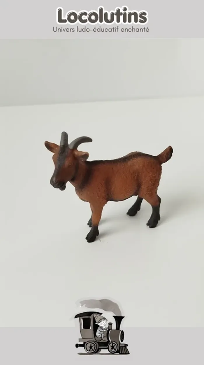 🚂 Figurine ▪ chèvre brune Schleich pleine et solide - photo numéro 2